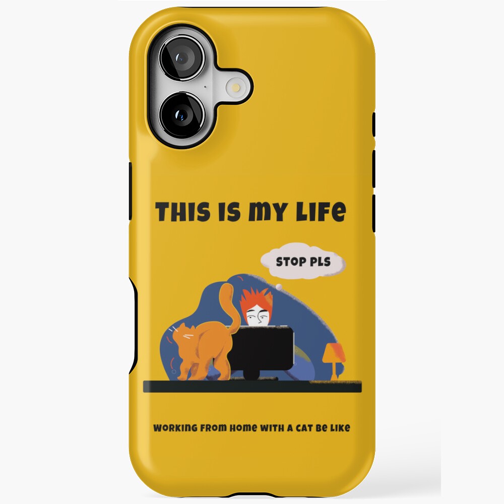 Working From Home With a Cat iPhone case
