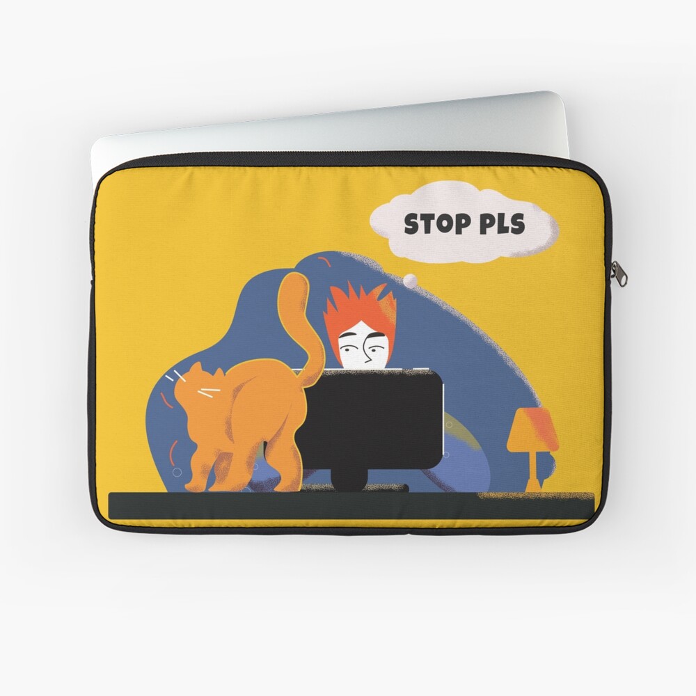 Working From Home With a Cat laptop sleeve