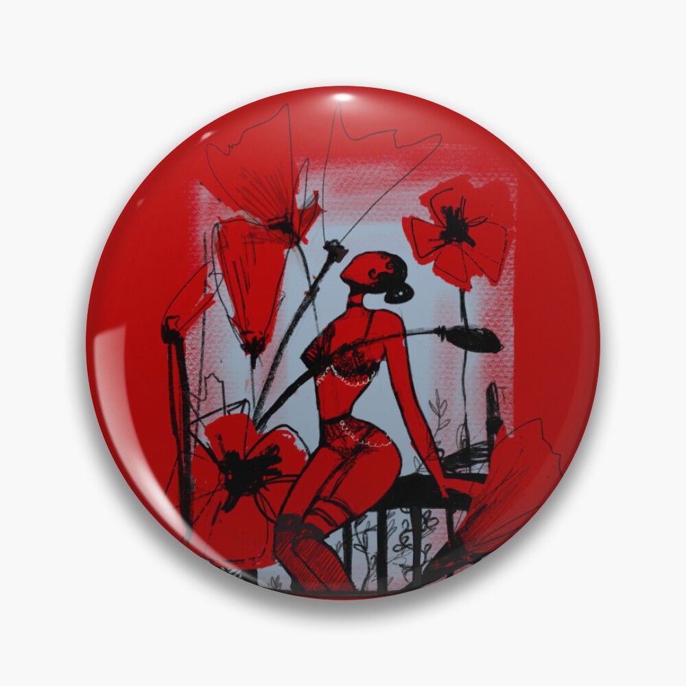 Scarlet Bloom Muse pin