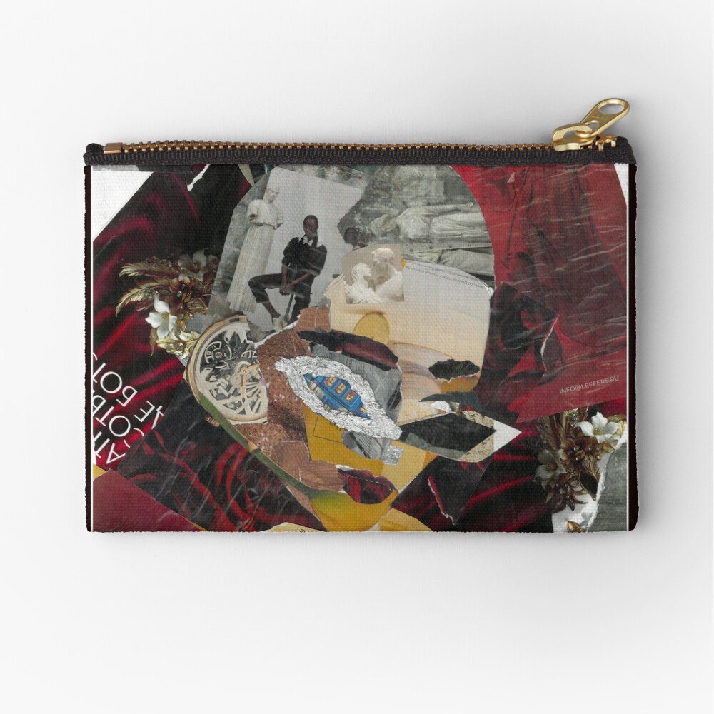 Fragmented Identity collage zipper pouch
